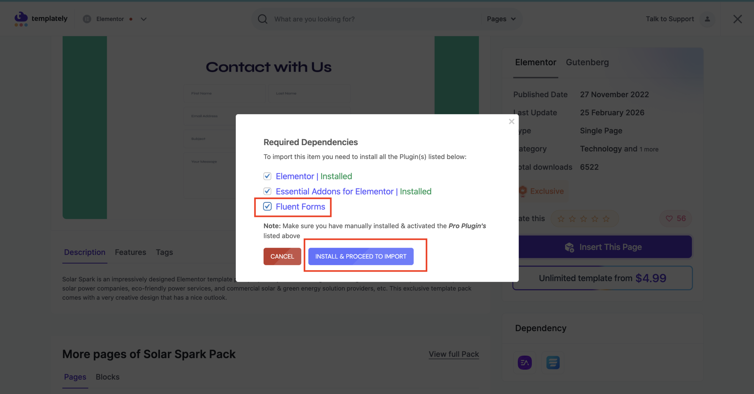 Install & Proceed Fluent Form
