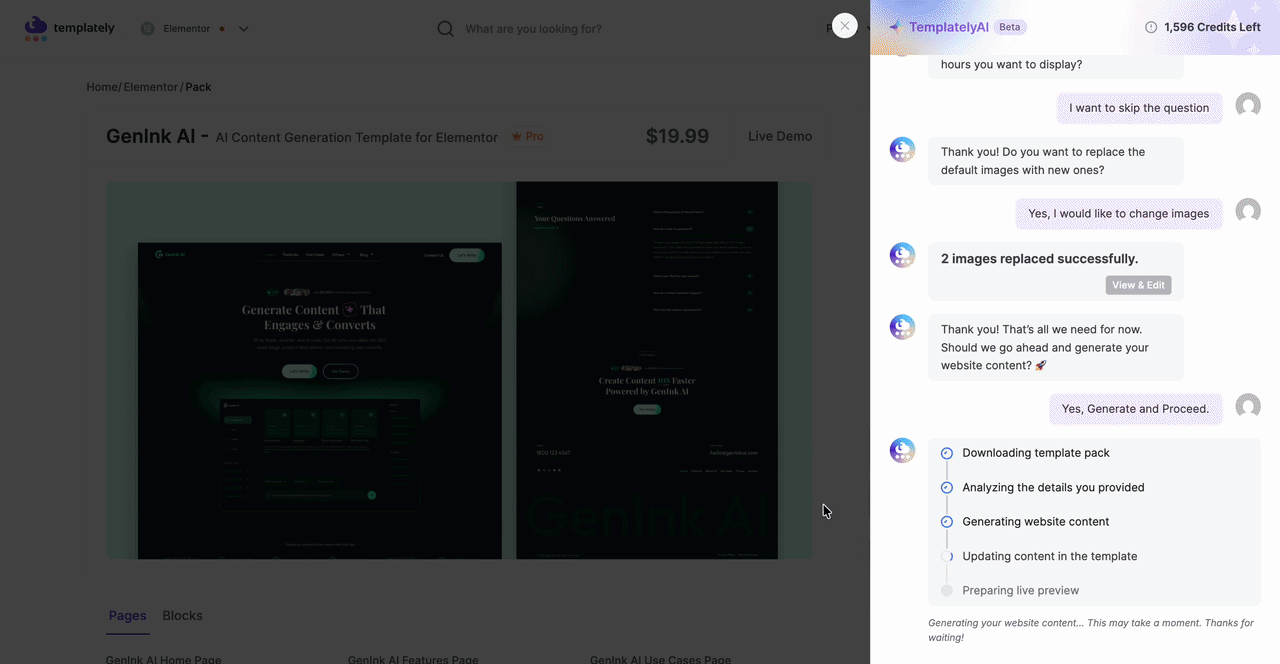How to Generate Website Content & Replace Images with Templately AI?