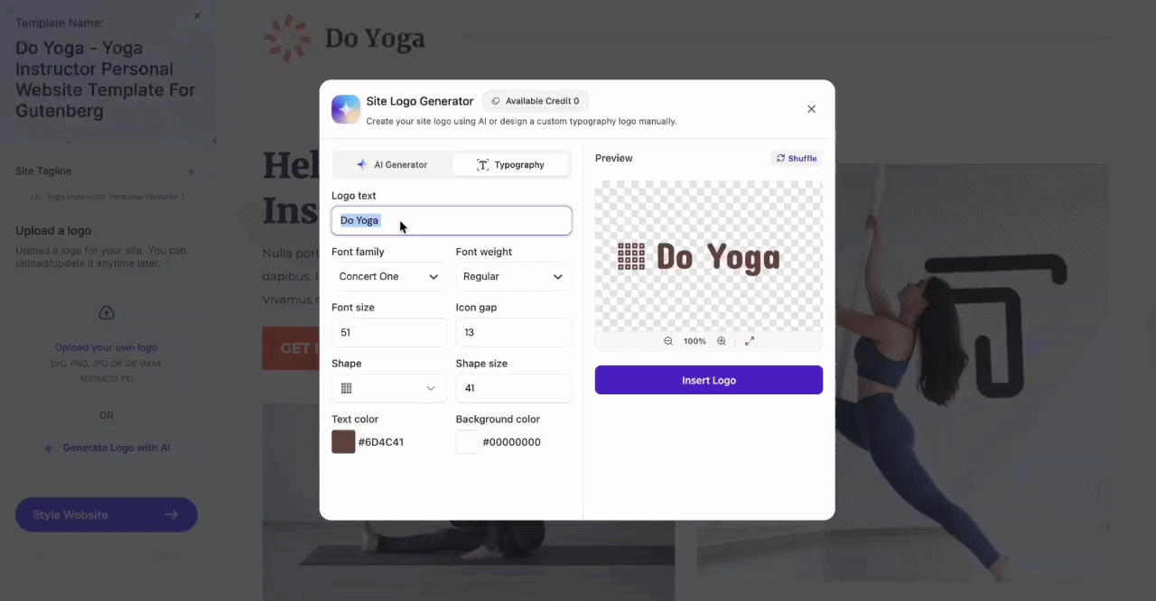 How to Generate Website Logo with Templately AI? 6 Select Logo Typography