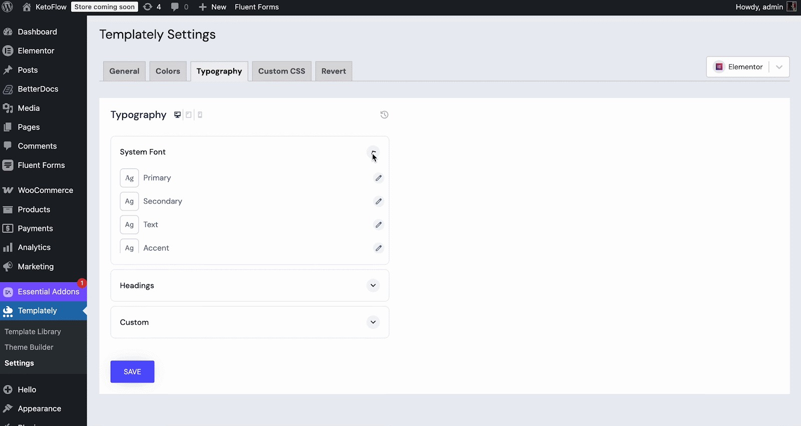 Configure Style Settings